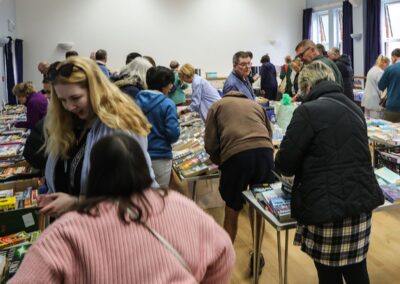 people browsing the book market
