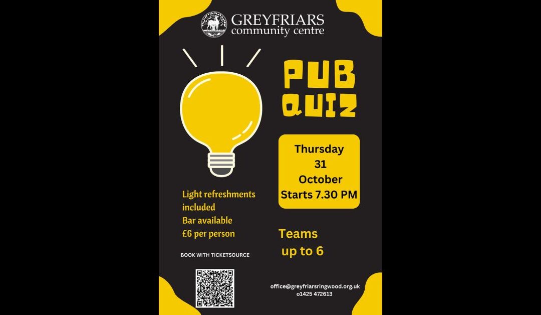Pub Quiz – Here this Thurs 31 – Anyone can join in!