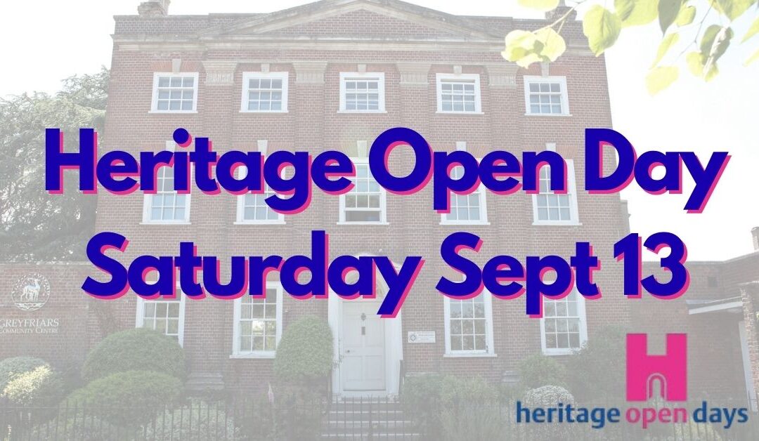 Heritage Open Day – Saturday 13 September